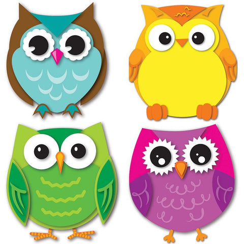 COLORFUL OWLS CUT OUTS