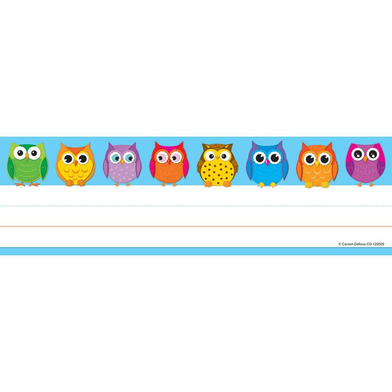 COLORFUL OWLS NAMEPLATES 36CT