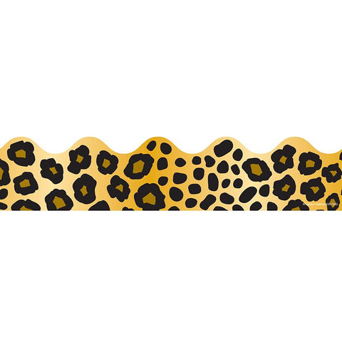 BORDER LEOPARD PRINT SCALLOPED