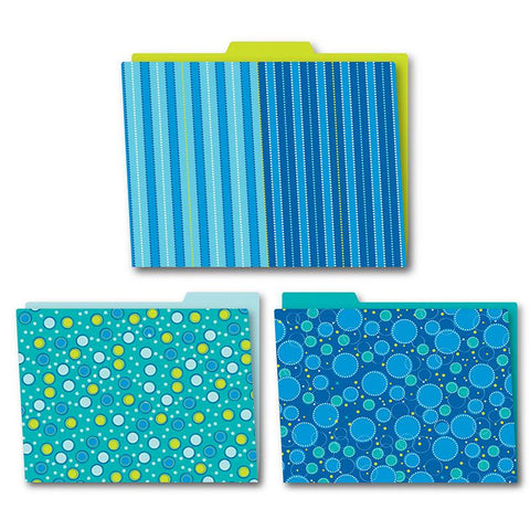 BUBBLY BLUES FOLDERS 6PK