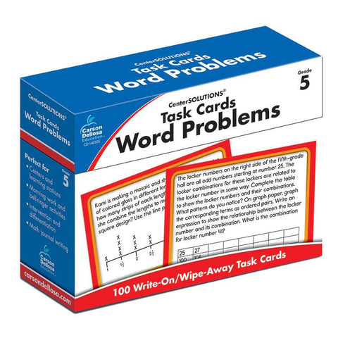 TASK CARDS WORD PROBLEMS GR 5