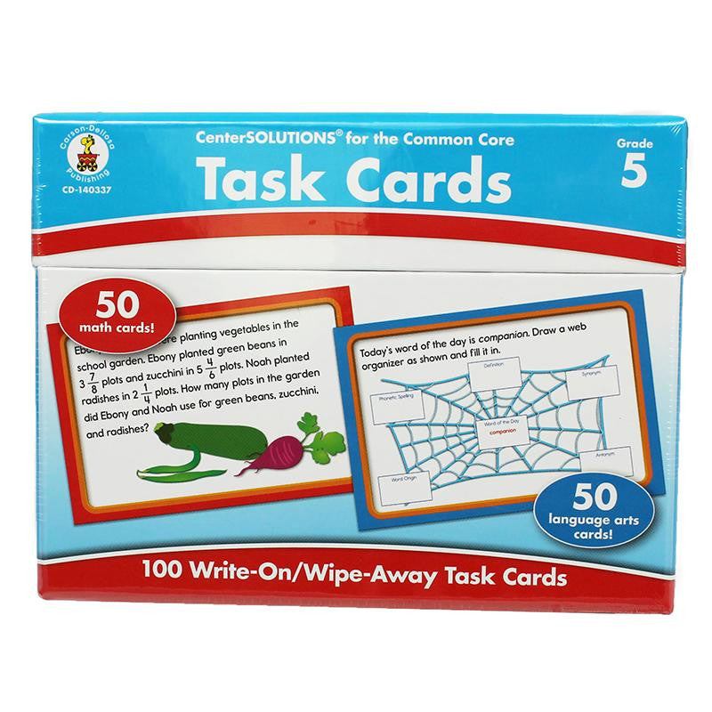 CENTER SOLUTIONS TASK CARDS GR 5