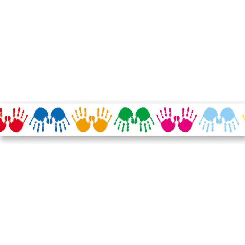 BORDER COLORFUL HANDPRINTS STRAIGHT