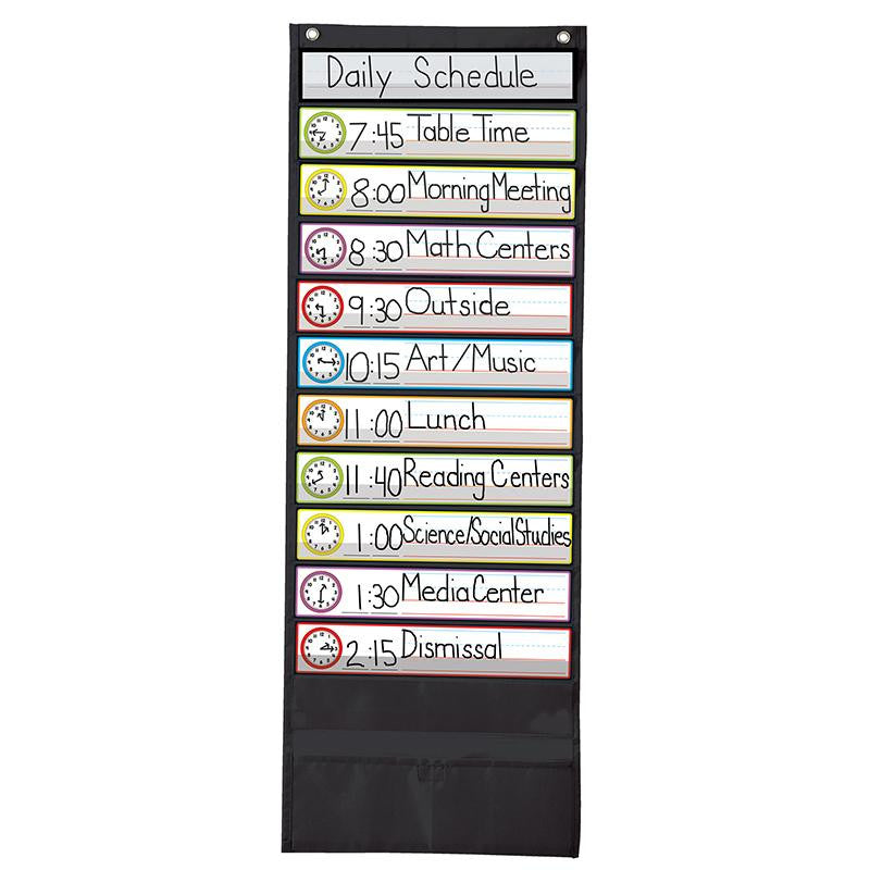 DELUXE SCHEDULING POCKET CHART BLK