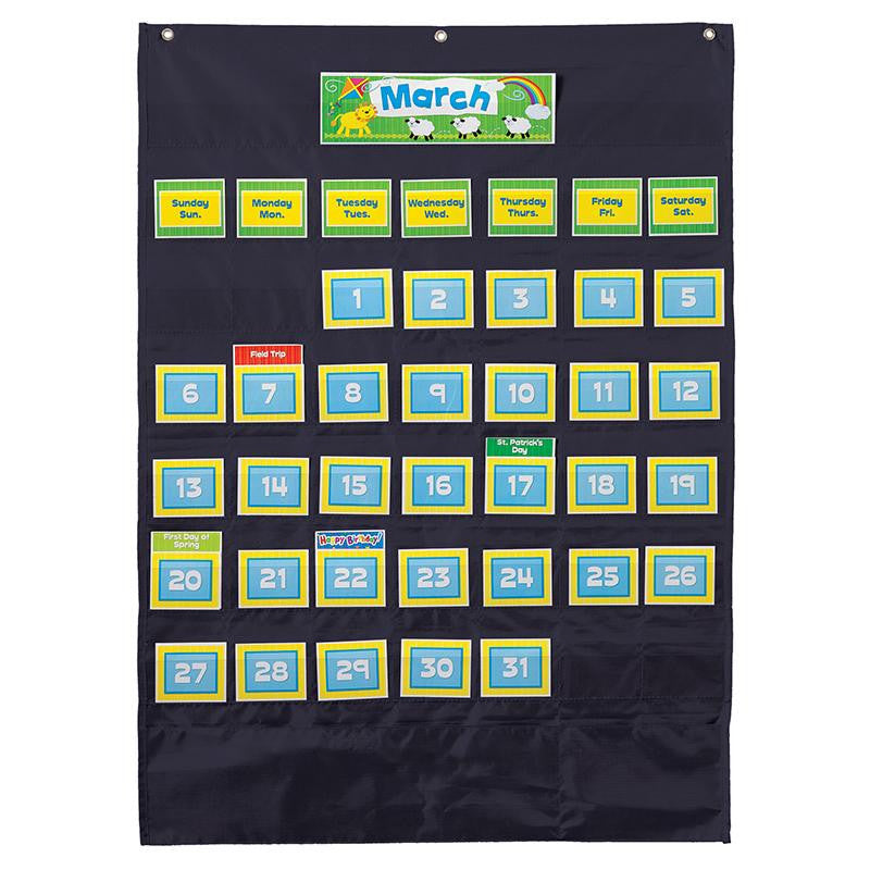 DELUXE CALENDAR POCKET CHART BLACK