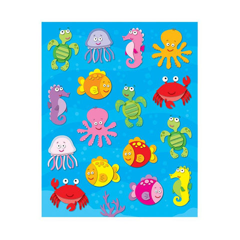 SEA LIFE SHAPE STICKERS 96PK