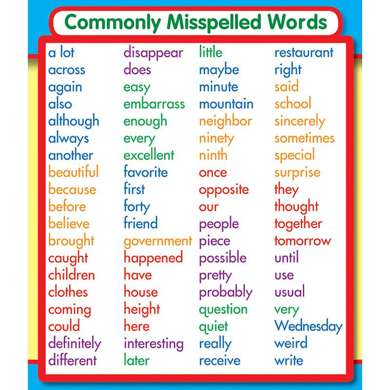 COMMONLY MISSPELLED WORDS STICKERS