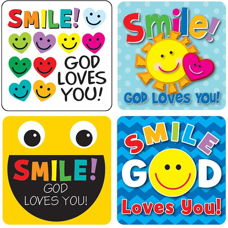 SMILE GOD LOVES YOU STICKERS