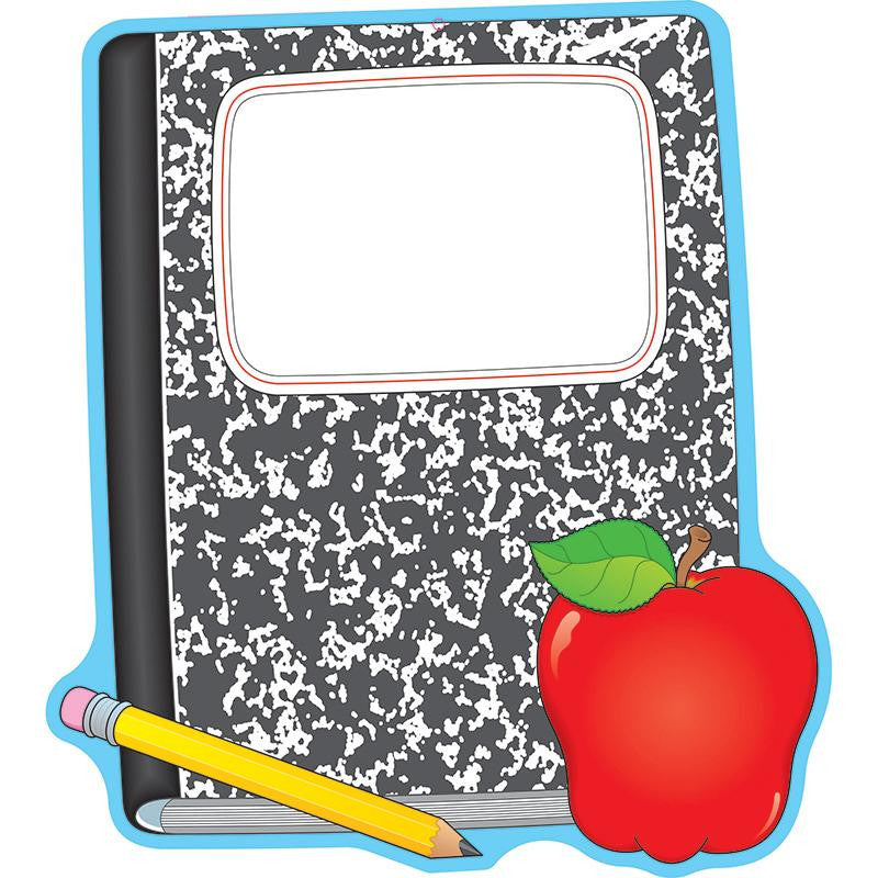 COMPOSITION BOOK AND APPLE