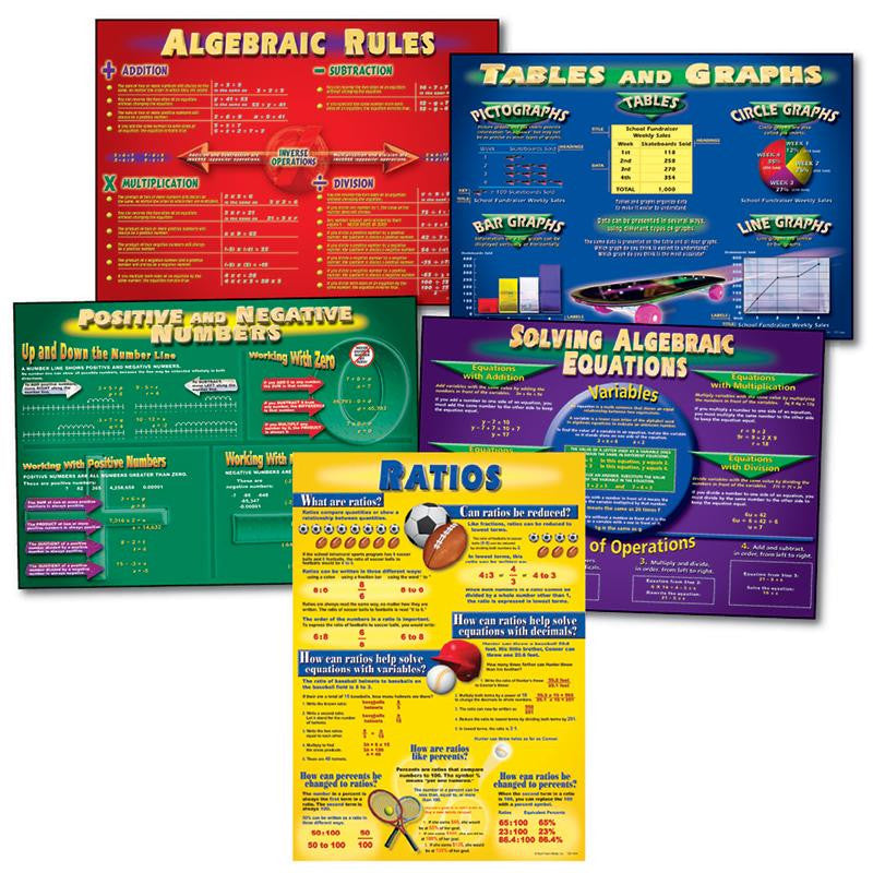 BB SET ALGEBRA 5 CHARTS 17 X 24