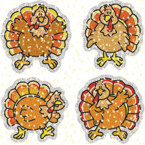 DAZZLE STICKERS TURKEYS 60PK ACID