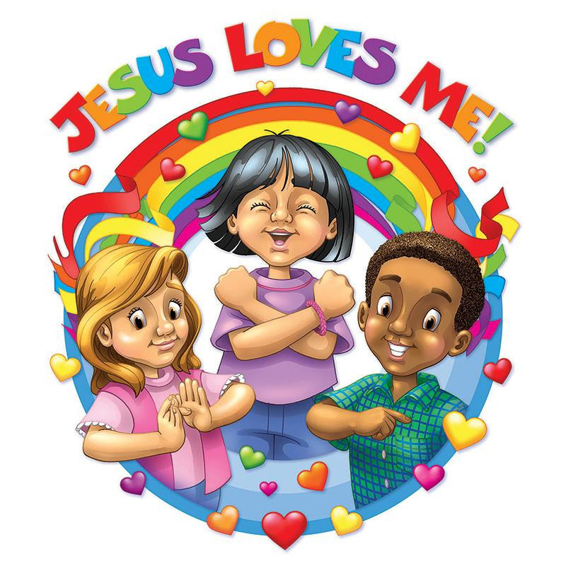 JESUS LOVES ME 15X15 ACCENT