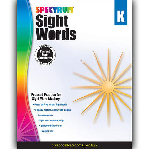 SPECTRUM SIGHT WORDS GR K