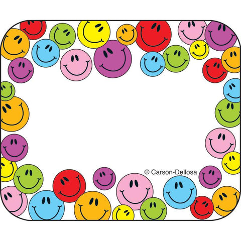 NAME TAGS MULTICOLORED SMILEY 40-PK