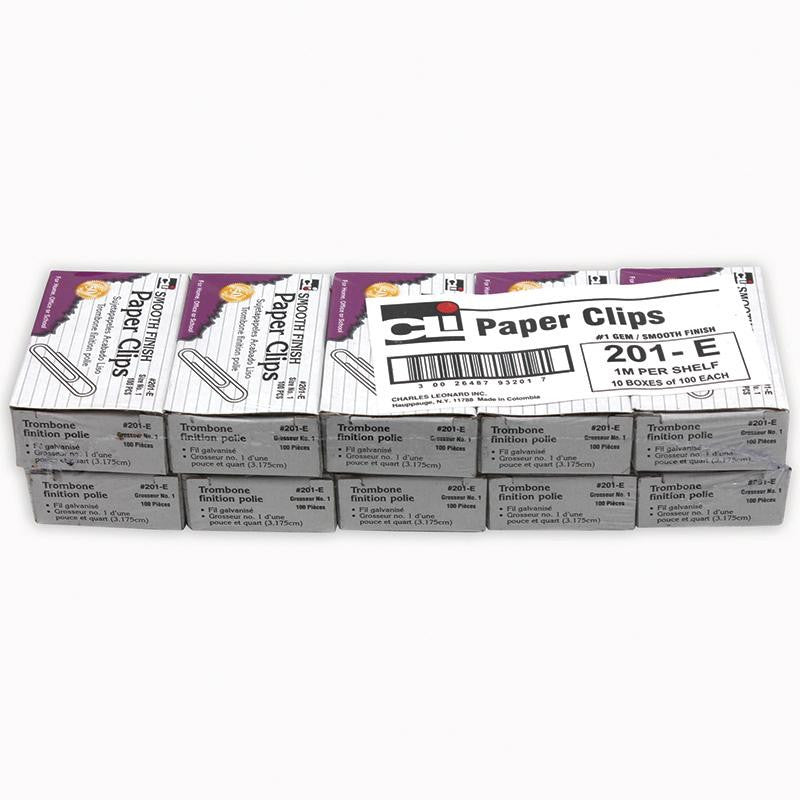 PAPER CLIPS GEM 10 BOXES 100-BOX