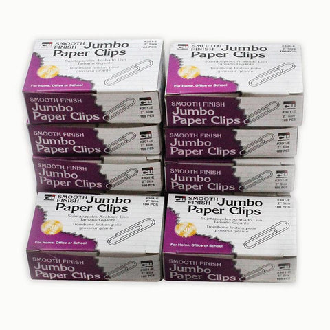 PAPER CLIPS JUMBO GEM 10BOXES 100BX