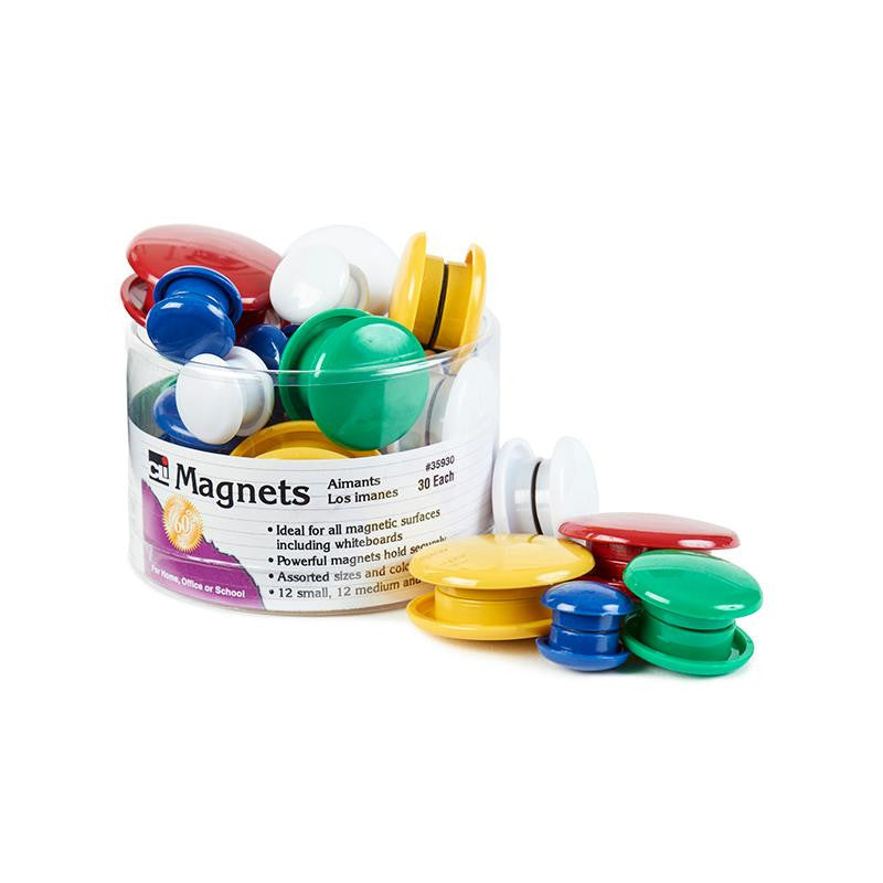 MAGNETS ROUND 30-TUB ASSORTED SIZES