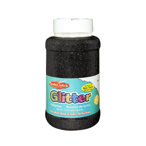 CREATIVE ARTS GLITTER 1LB CAN BLACK