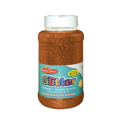 CREATIVE ARTS GLITTER 1LB CAN ORNG