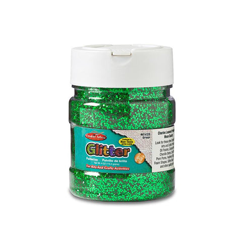 CREATIVE ARTS GLITTER 4OZ JAR GREEN