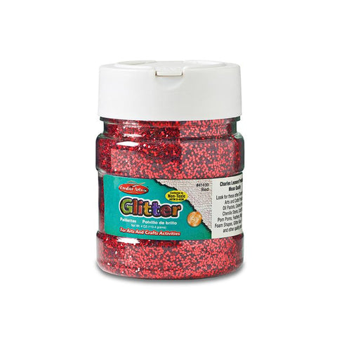 CREATIVE ARTS GLITTER 4OZ JAR RED