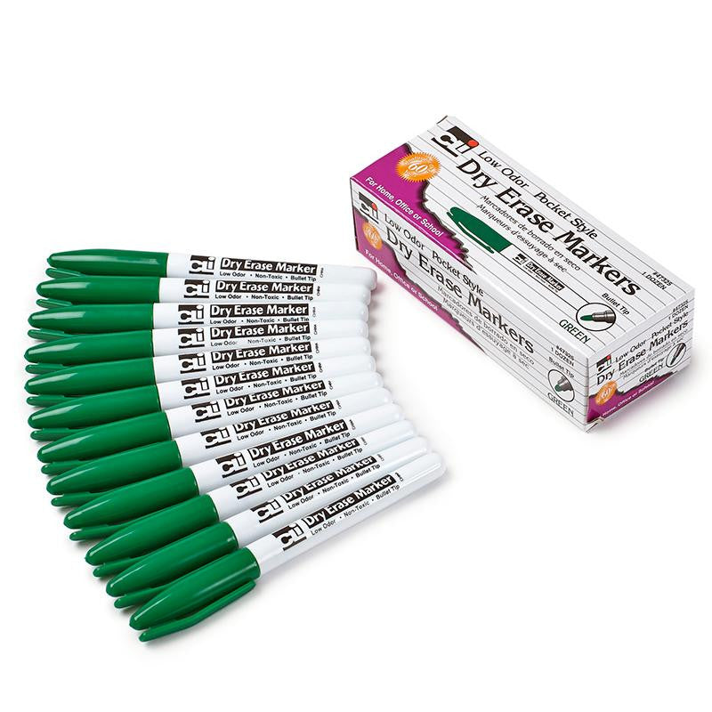 12CT GREEN BULLET TIP DRY ERASE