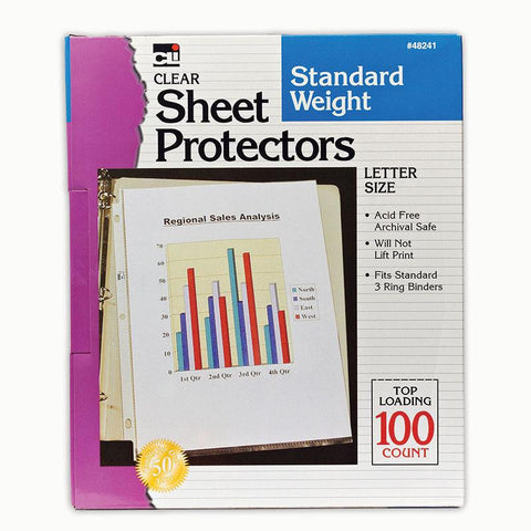 SHEET PROTECTORS CLEAR BOX OF 100