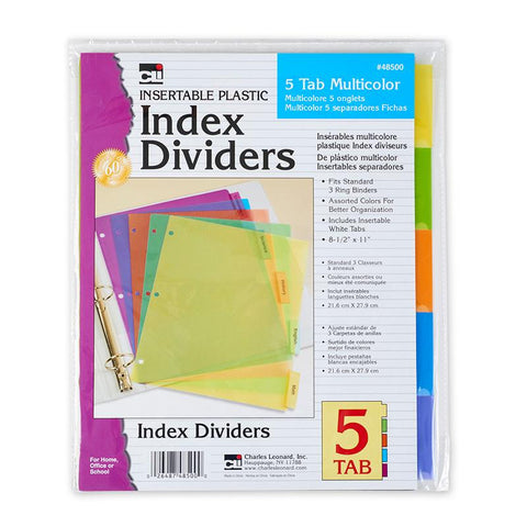 5 TAB INDEX DIVIDERS