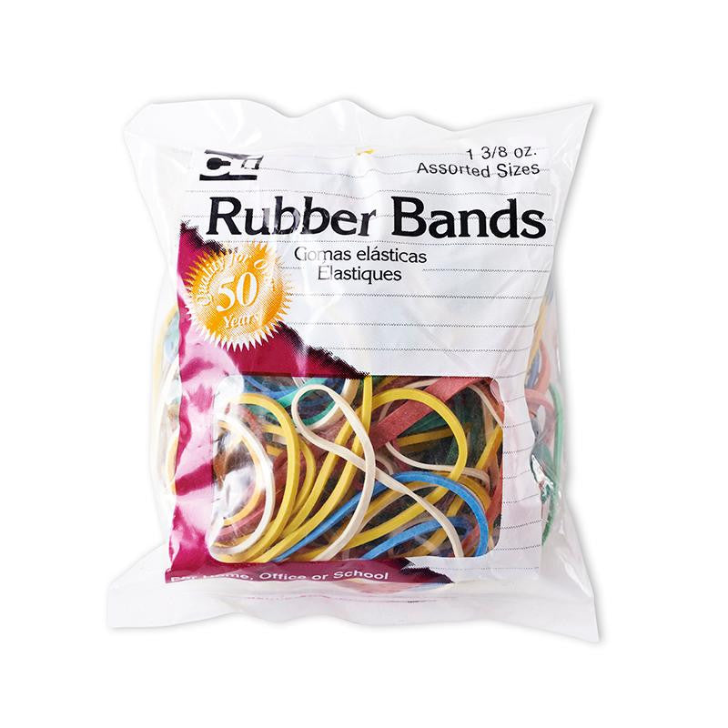 RUBBER BANDS ASST COLORS 1 3-8 OZ