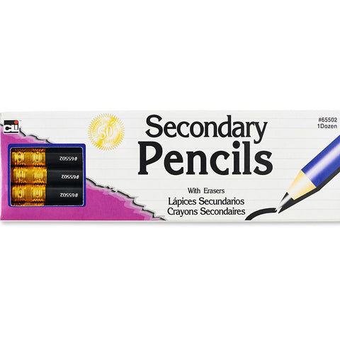 PENCIL SECONDARY BLACK WITH ERASER