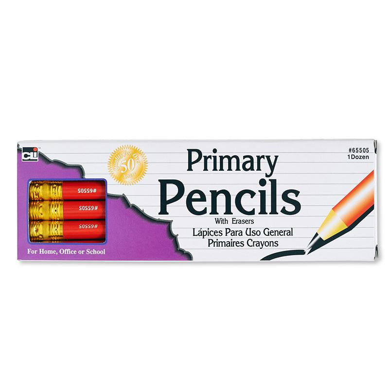 PENCIL PRIMARY RED W-ERASER