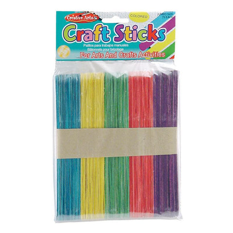 CRAFT STICKS JUMBO COLORED 75-PK