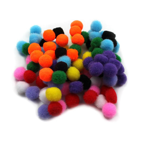 POM POMS .5IN ASST COLORS 100CT