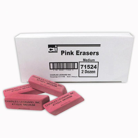 24-BX PINK ECONOMY WEDGE ERASERS