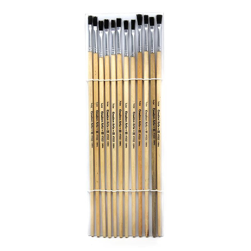 BRUSHES EASEL FLAT 1-4IN BRISTLE