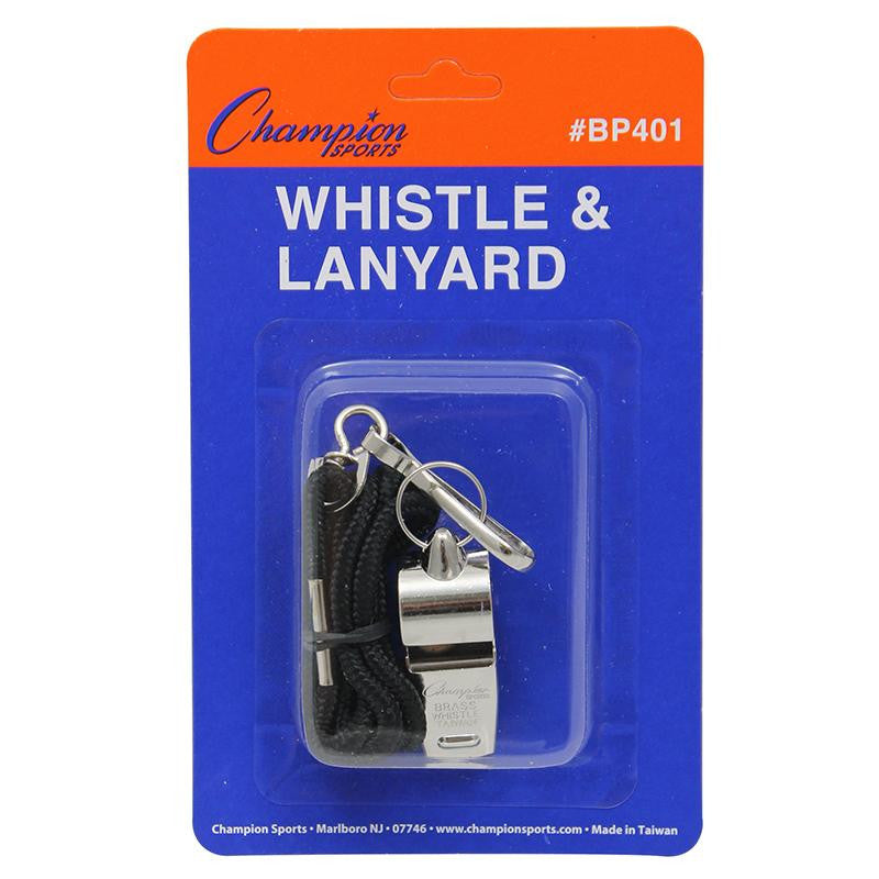 METAL WHISTLE AND LANYARD