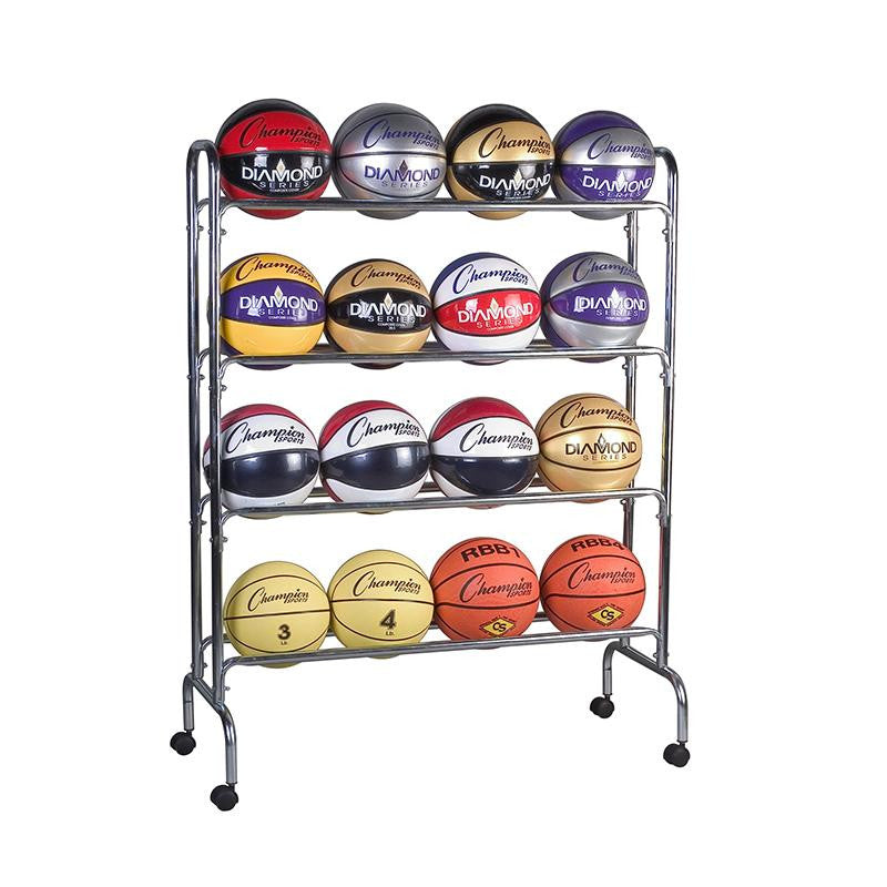 PORTABLE BALL RACK 4 TIER HOLDS 16