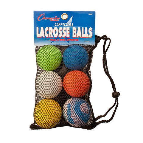 LACROSSE BALL SET OF 6 OFFICIAL SZ