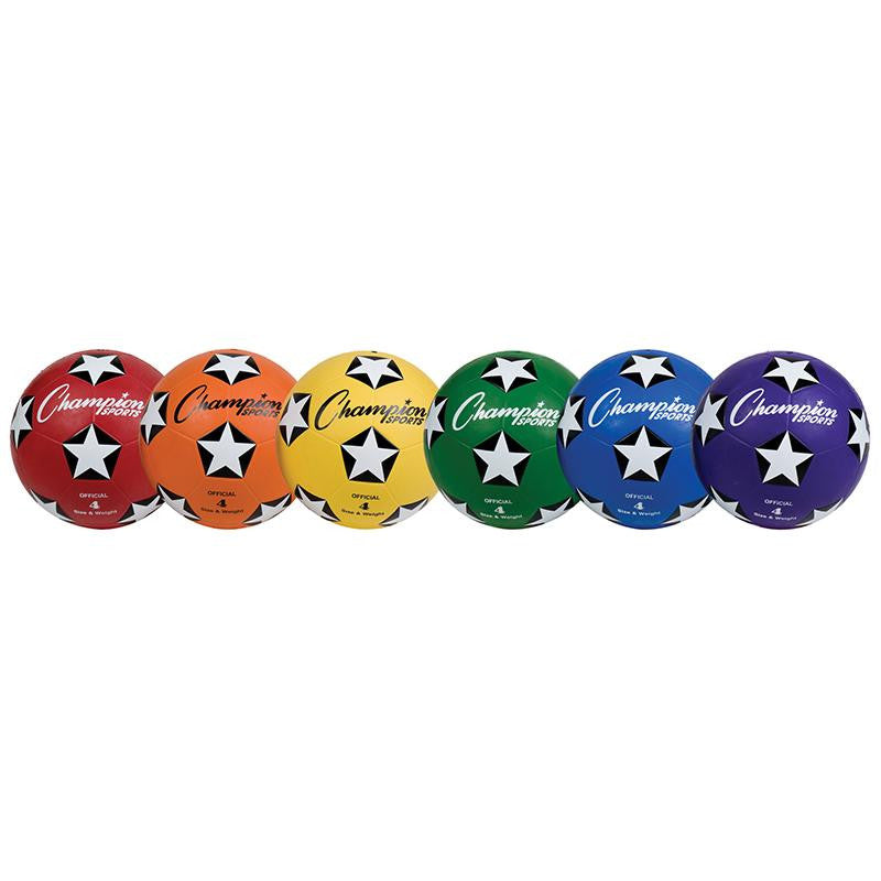 SOCCER BALL SET-6 RUBBER SIZE 4