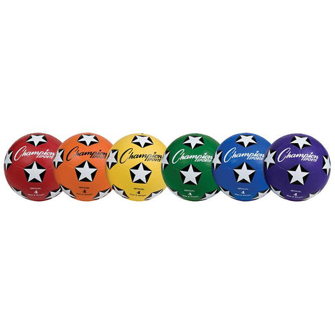 SOCCER BALL SET-6 RUBBER SIZE 4