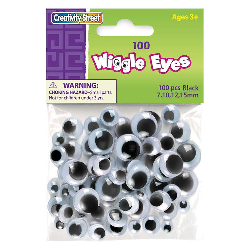 WIGGLE EYES ASST SIZE 100 BLACK