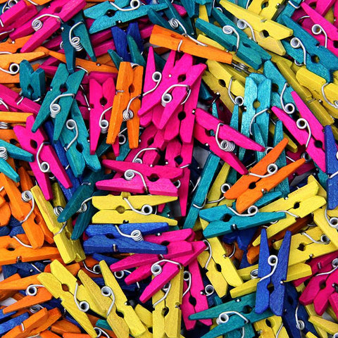 MINI SPRING CLOTHESPINS BRIGHT HUES