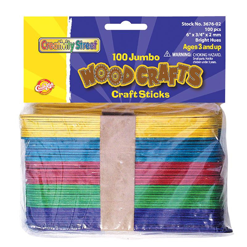 JUMBO CRAFT STICKS 6 X 3-4 100-PK