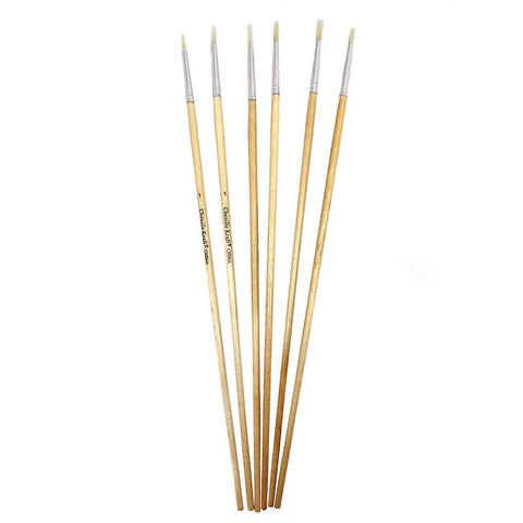 ROUND WHITE BRISTLE BRUSH 1-8 6-SET