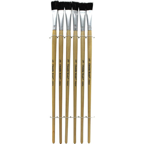 BLACK BRISTLE EASEL BRUSH 6-SET