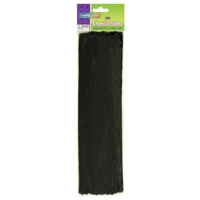 CHENILLE STEMS BLACK 12 INCH