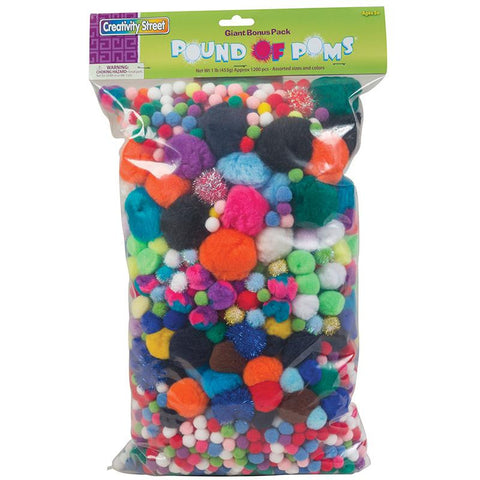 POM PONS ASSORTED 1 LB. BAG