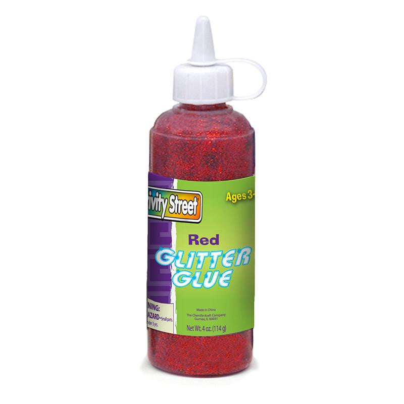 GLITTER GLUE RED 4 OZ