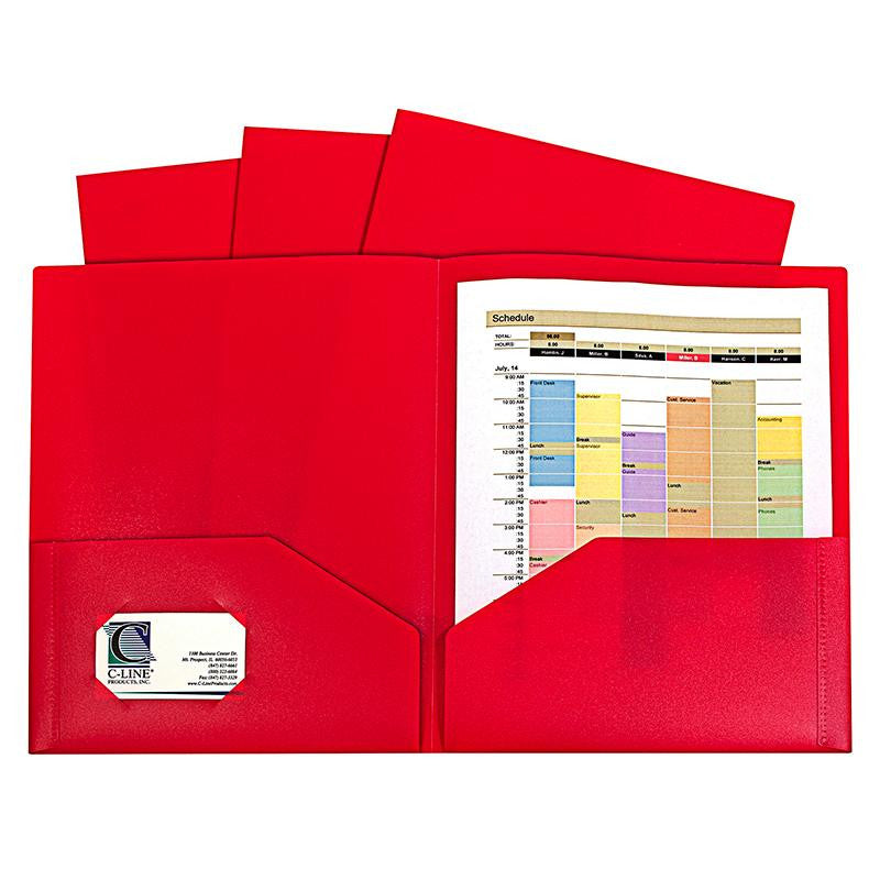 RED TWO POCKET POLY PORTFOLIOS