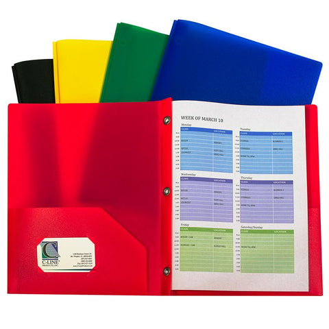 ASSORTED TWO POCKET POLY PORTFOLIOS